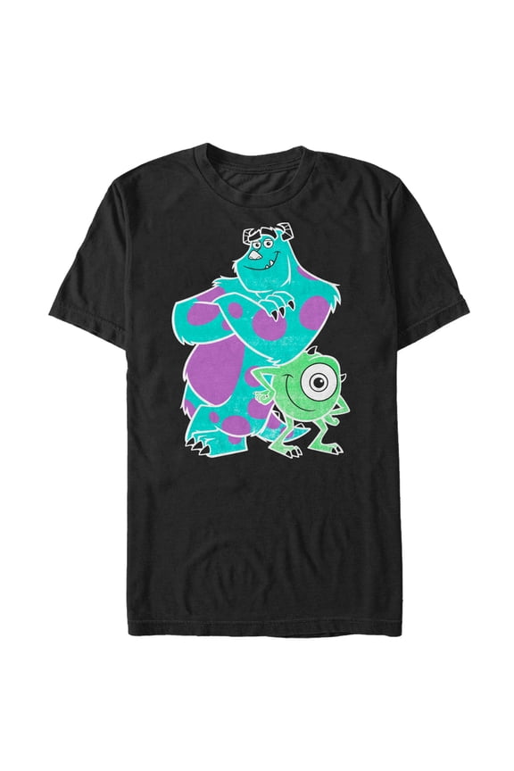 Men's Monsters Inc Sulley Mike Buds  Graphic Tee Black Large
