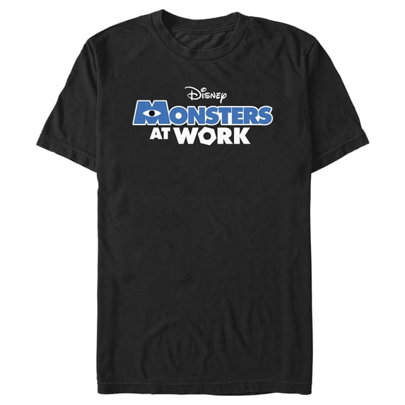 Men's Monsters at Work Classic Logo Tee Graphic Tee Black Large