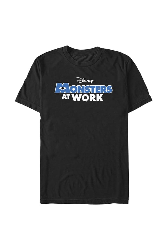 Men's Monsters at Work Classic Logo Tee Graphic Tee Black Small