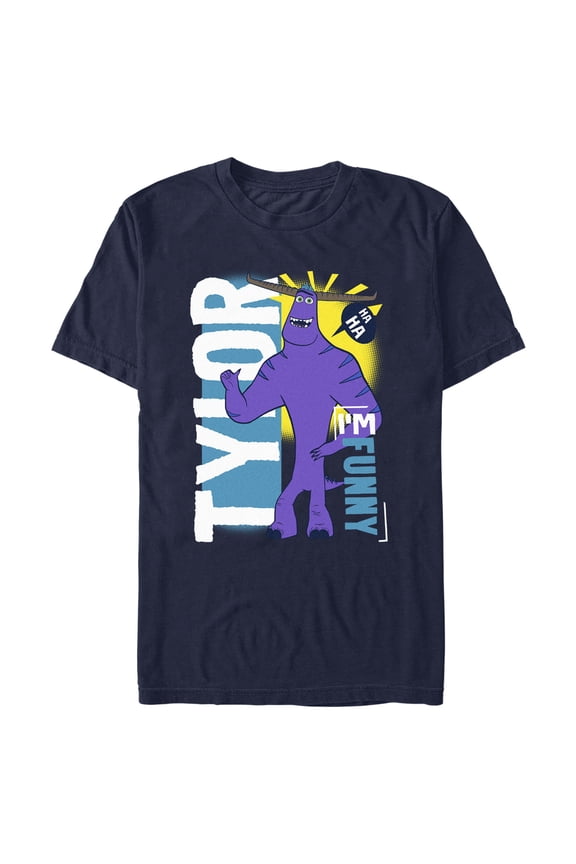 Men's Monsters at Work Funny Guy Tylor Graphic Tee Navy Blue Medium