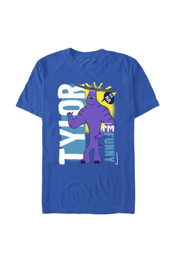 Men's Monsters at Work Funny Guy Tylor Graphic Tee Royal Blue Small
