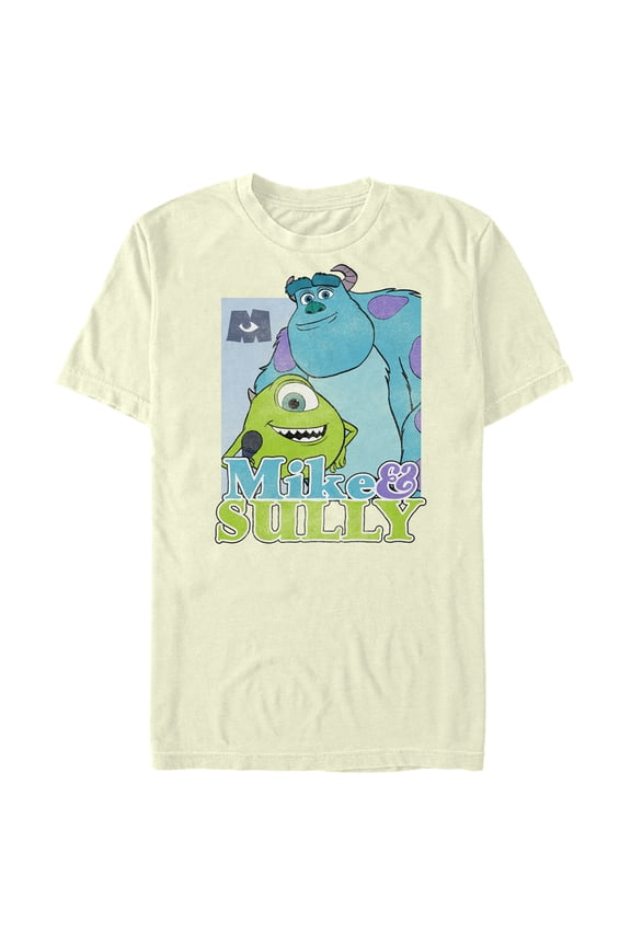 Men's Monsters at Work Mike & Sulley Best Friends Graphic Tee Beige 3X Large
