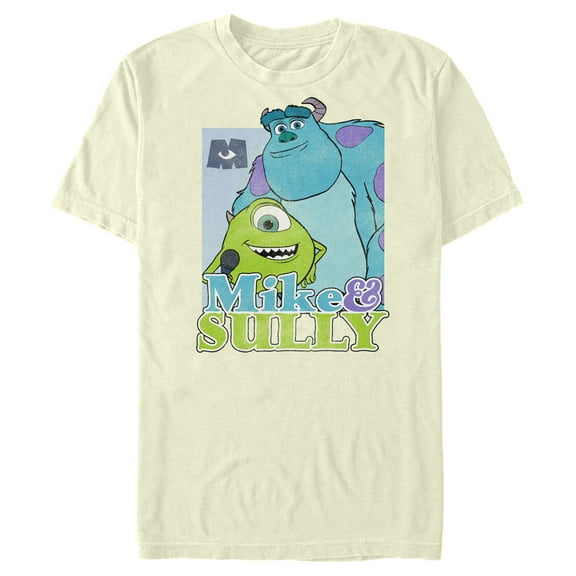 Men's Monsters at Work Mike & Sulley Best Friends Graphic Tee Beige Small