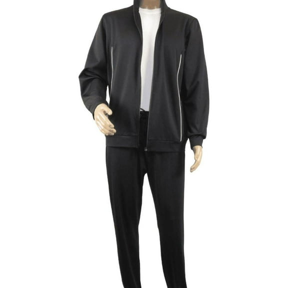 Men's Monte Carlo Turkey Jogging Suit 2pc Jump Set Stretchable 95164 Black