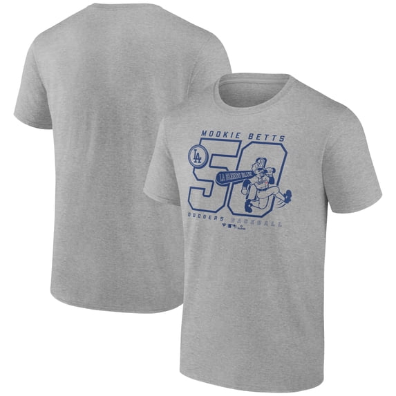 Men's Mookie Betts Heather Gray Los Angeles Dodgers Player Graphic T-Shirt
