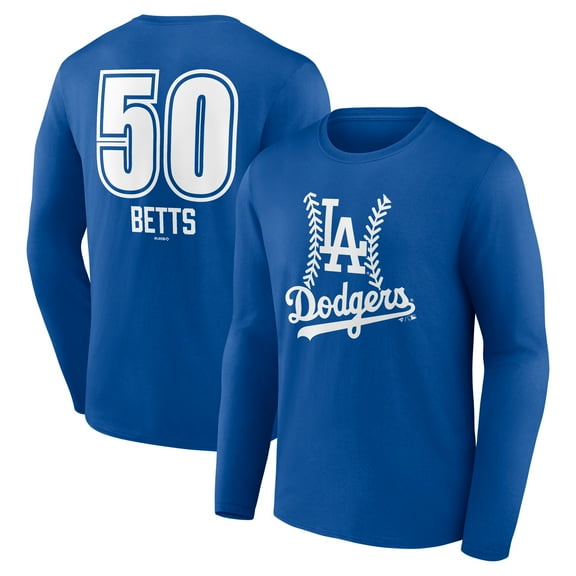 Men's Mookie Betts Royal Los Angeles Dodgers Fastball Player Name & Number Long Sleeve T-Shirt