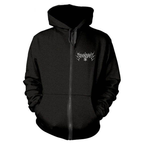 Men's Moonspell Wolfheart Zippered Hooded Sweatshirt Large Black