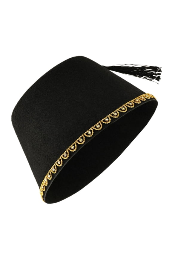 Men’s Moroccan Fez Hat Tassels Turkish Hat Ottoman Tarboosh Hat for Daily Wear