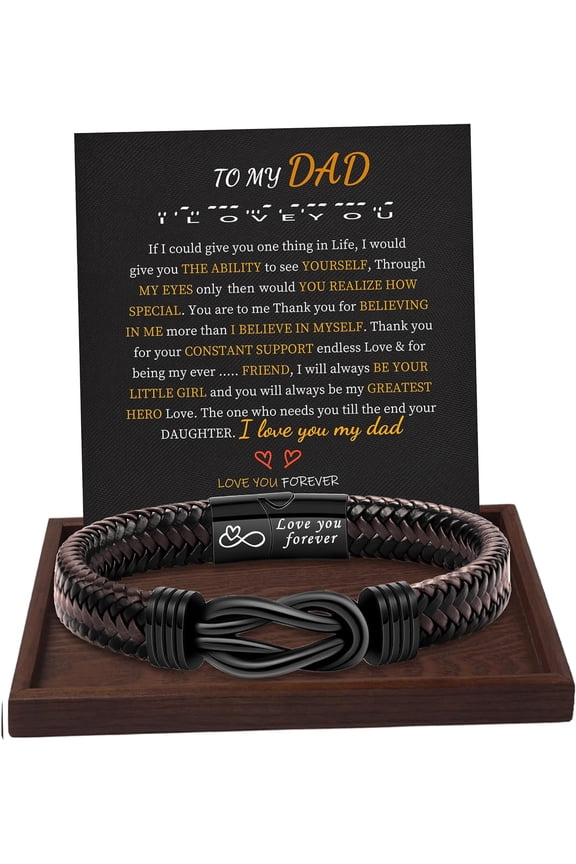 Men's Morse Code Bracelet Birthday Gift Graduation Gift Father's Day Adjustable Leather Cuff Bracelet Inspirational Jewellery Gifts