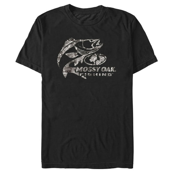 Men's Mossy Oak Bass Fishing Logo Graphic Tee Black 3X Large