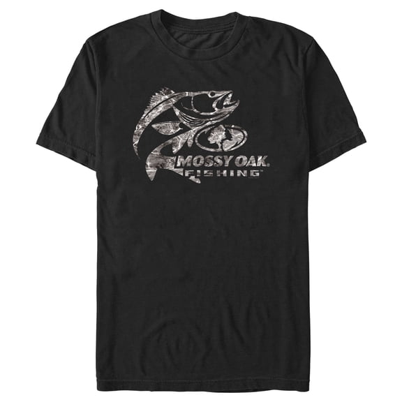 Men's Mossy Oak Bass Fishing Logo Graphic Tee Black X Large