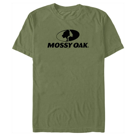 Men's Mossy Oak Black Classic Logo  Graphic Tee Military Green Large