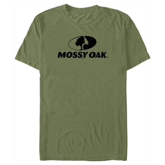 Men's Mossy Oak Black Classic Logo Graphic Tee Military Green Small