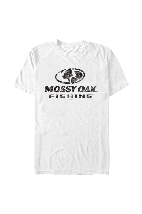 Men's Mossy Oak Black Water Fishing Logo Graphic Tee White 3X Large