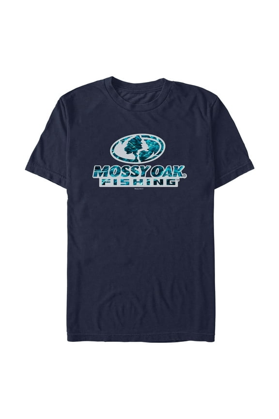 Men's Mossy Oak Blue Water Bold Logo Graphic Tee Navy Blue Medium