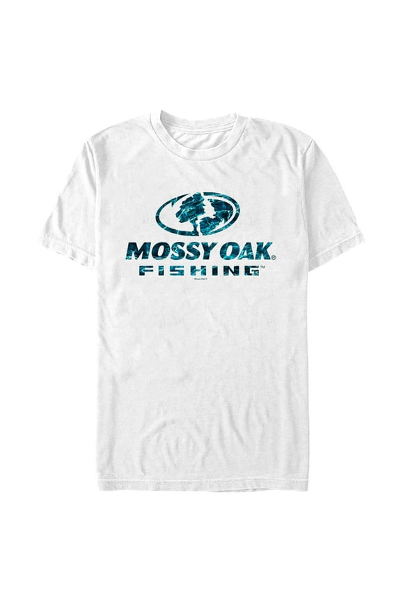 Men's Mossy Oak Blue Water Fishing Logo Graphic Tee White 2X Large