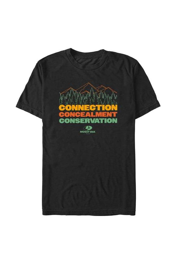 Men's Mossy Oak Connection Concealment Conservation Graphic Tee Black X Large