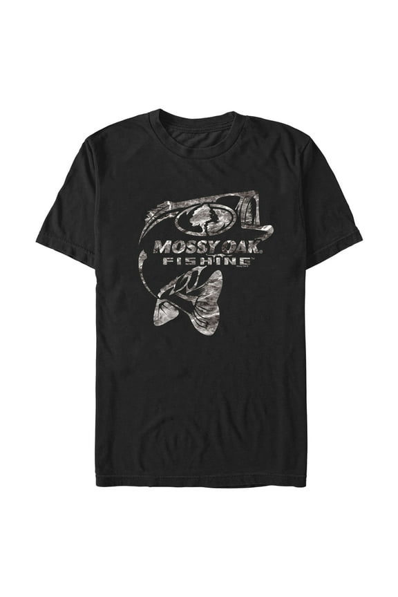 Men's Mossy Oak Fish Classic Logo  Graphic Tee Black X Large