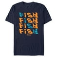 thumbnail image 1 of Men's Mossy Oak Fish Text Stack  Graphic Tee Navy Blue Large, 1 of 5