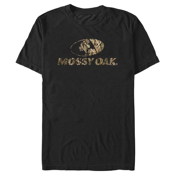 Men's Mossy Oak Grass Blades Filled Logo Graphic Tee Black Small