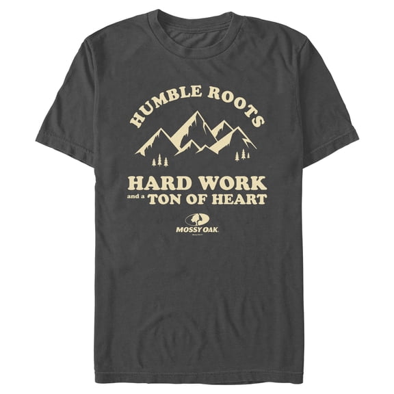 Men's Mossy Oak Humble Roots Hard Work and a Ton of Heart Graphic Tee Charcoal Small
