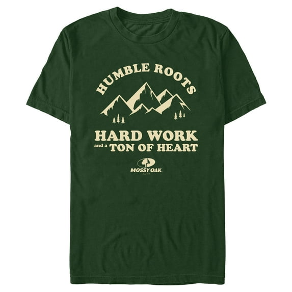 Men's Mossy Oak Humble Roots Hard Work and a Ton of Heart Graphic Tee Dark Green Small