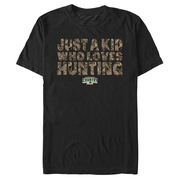 Men's Mossy Oak Just a Kid Who Loves Hunting Graphic Tee Black 3X Large
