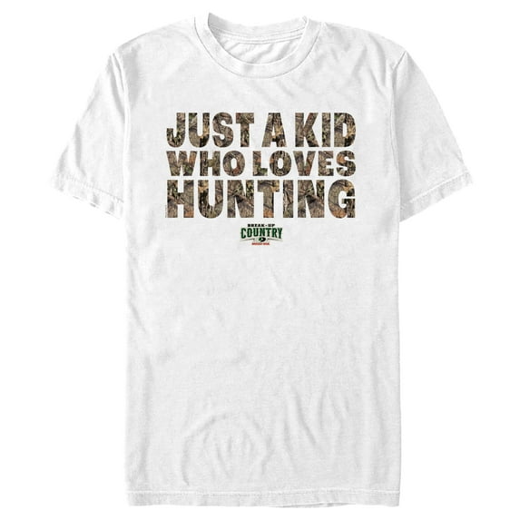 Men's Mossy Oak Just a Kid Who Loves Hunting Graphic Tee White 3X Large