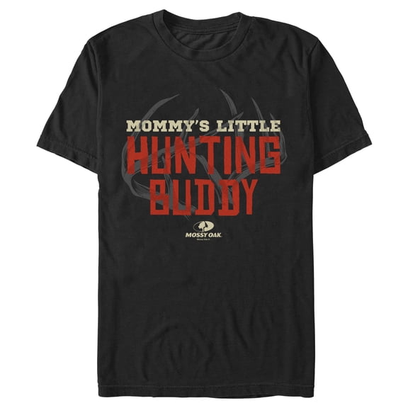 Men's Mossy Oak Mommy's Little Hunting Buddy Graphic Tee Black Small