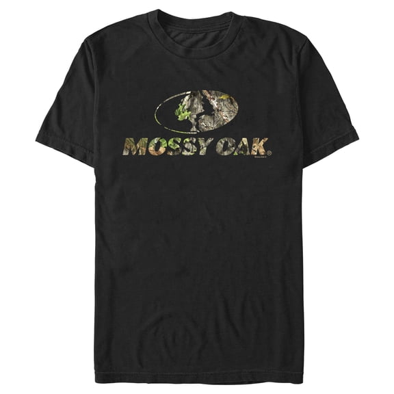 Men's Mossy Oak Natured Filled Logo Graphic Tee Black Large