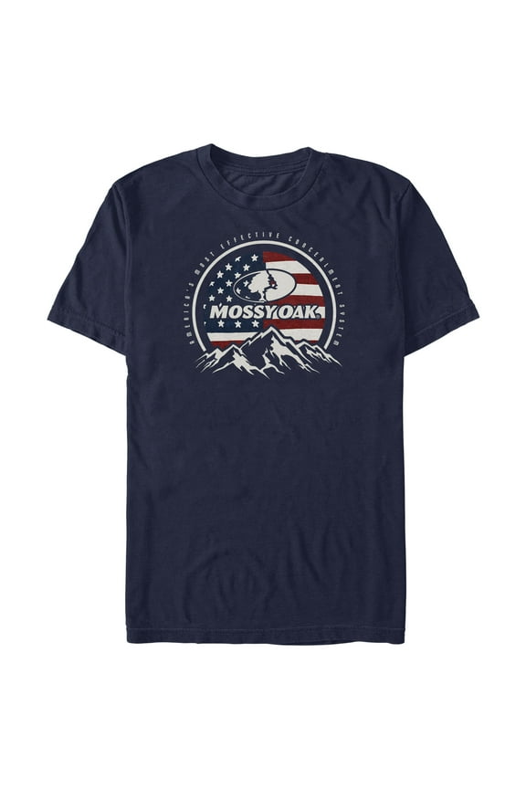 Men's Mossy Oak Patriotic Valley Logo Graphic Tee Navy Blue X Large