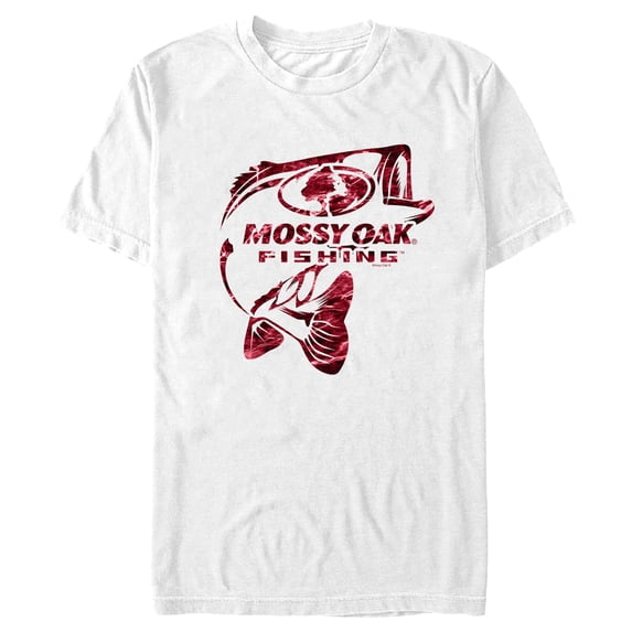 Men's Mossy Oak Red Fish Classic Logo Graphic Tee White Medium
