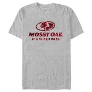 Men's Mossy Oak Red Water Fishing Logo  Graphic Tee Athletic Heather Large