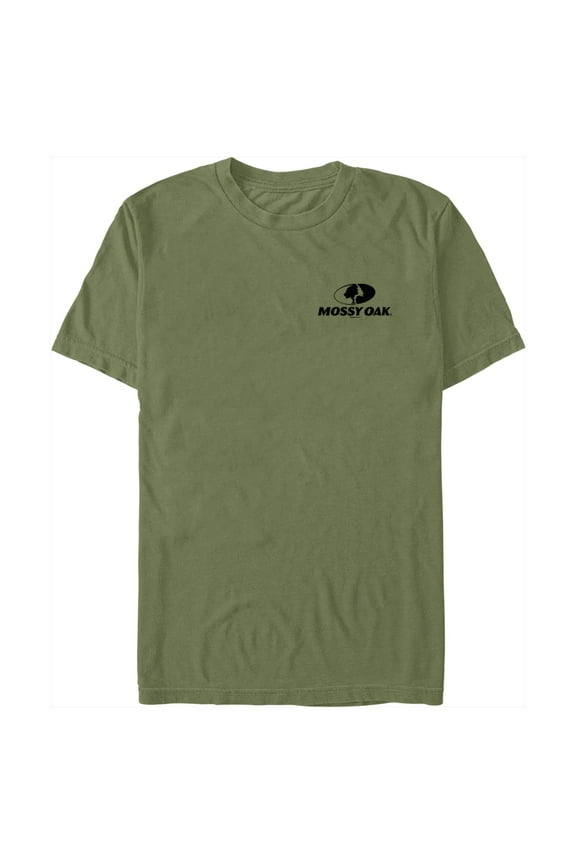 Men's Mossy Oak Small Black Classic Logo  Graphic Tee Military Green 2X Large