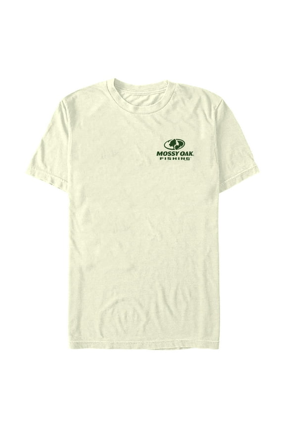 Men's Mossy Oak Small Fishing Logo Graphic Tee Beige Small