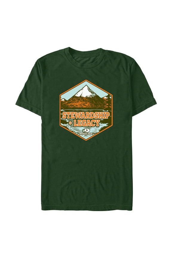 Men's Mossy Oak Stewardship & Legacy  Graphic Tee Dark Green Small