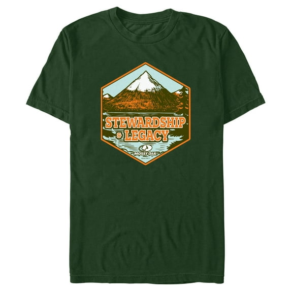 Men's Mossy Oak Stewardship & Legacy Graphic Tee Dark Green Small