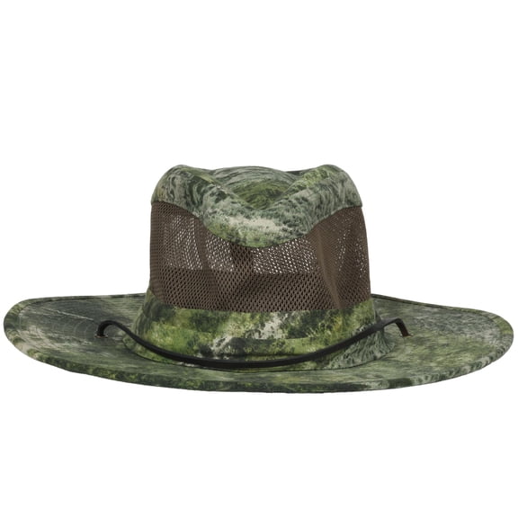 Mossy Oak Terra Gila Camo Safari Hat Wide Brim Mesh Crown, Adjustable, One Size