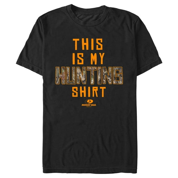 Men's Mossy Oak This Is My Hunting Shirt Orange Logo  Graphic Tee Black Small