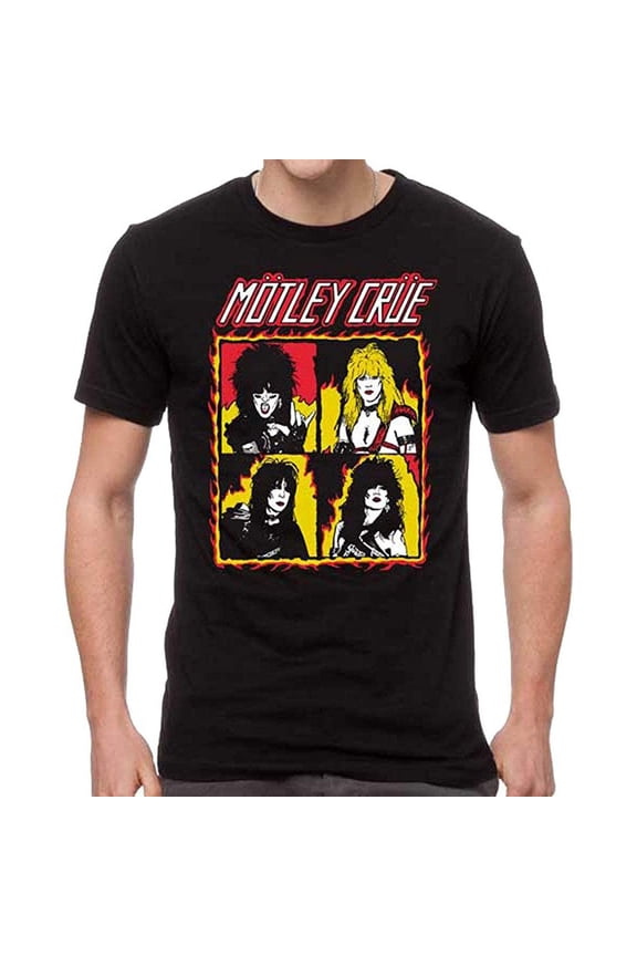 Men's Motley Crue Flames T-shirt Large Black