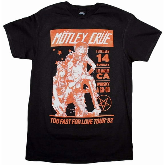 Men's Motley Crue Vintage Whisky A Go Go Slim Fit T-shirt Small Black