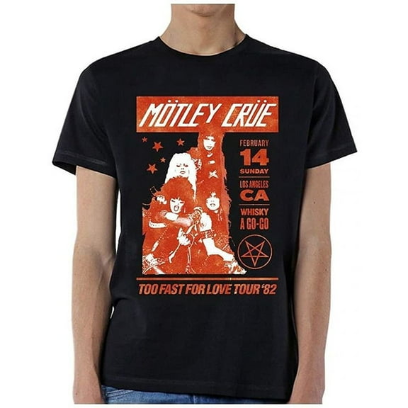 Men's Motley Crue Vintage Whisky A Go Go Slim Fit T-shirt XX-Large Black