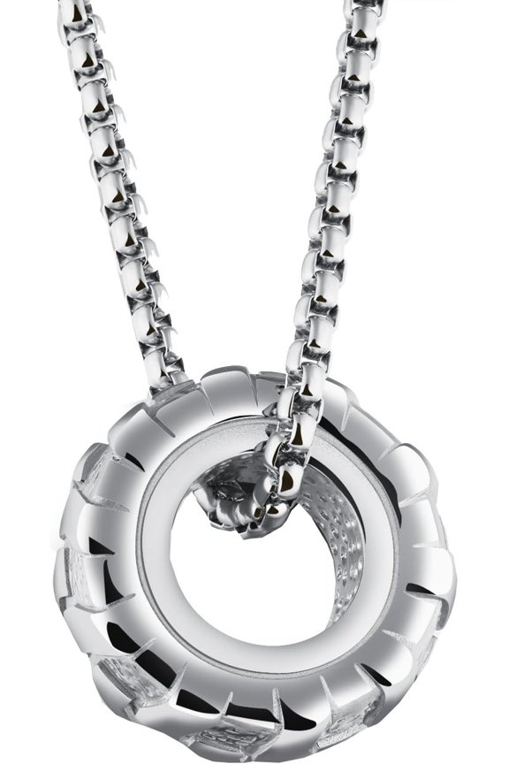 Men's Motorbike Stainless Steel Biker Necklace with 23.6" Chain