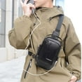 thumbnail image 1 of Men's Motorcycle Backpack Lightweight Theft-Proof Chest Bag with USB Charging Port & Password Lock Multifunctional Crossbody Shoulder Bag 14x8x24cm, 1 of 8