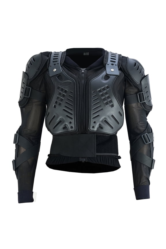 Men's Motorcycle Body Armour Jacket Dirt Bike Off Road Back Spine Chest CE Approved Protection Jacket Black-42