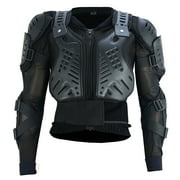 Mens Motorcycle Body Armour Jacket Dirt Bike Off Road Back Spine Chest CE Approved Protection Jacket Black-44
