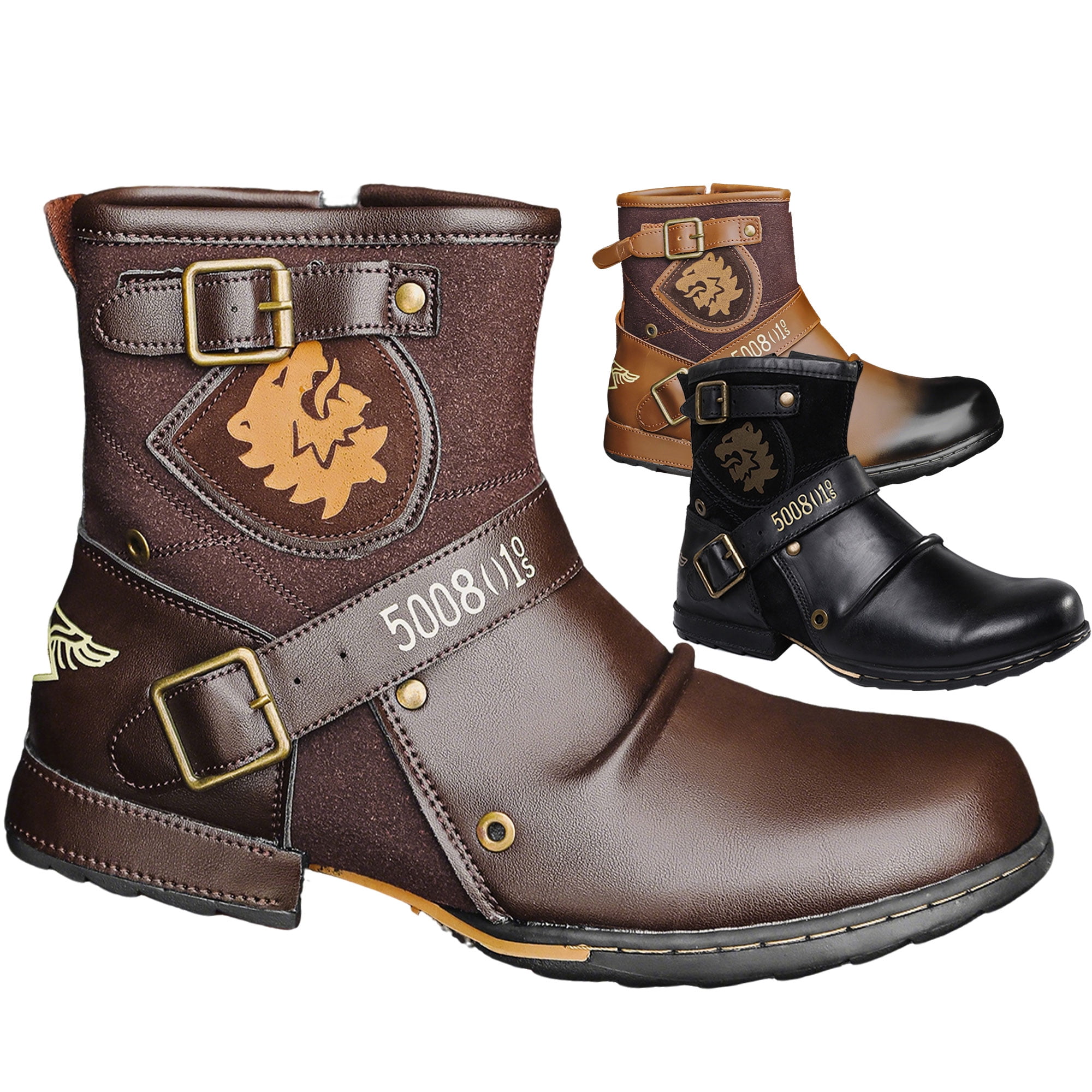 brown botitas de cuero hombre