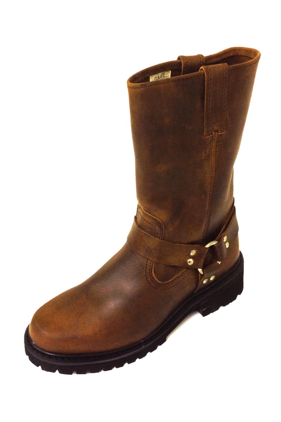 Men's Motorcycle Boots Engineer Harness Full Grain Leather 12" Classic Biker Riding