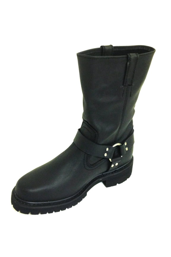 Men's Motorcycle Boots Engineer Harness Full Grain Leather 12" Classic Biker Riding
