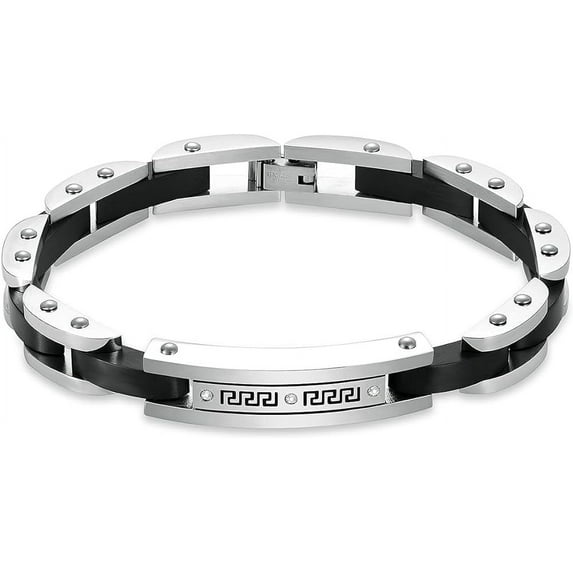 Men's Motorcycle Chain Urn Bracelet Stainless Steel Memorial Ashes Keepsake Urn Bracelet with Screw - Stainless Steel Cuban Link Urn Bracelet Keepsake